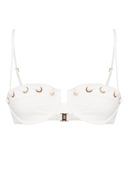 White Halliday Eyelet Balconette Bikini Top