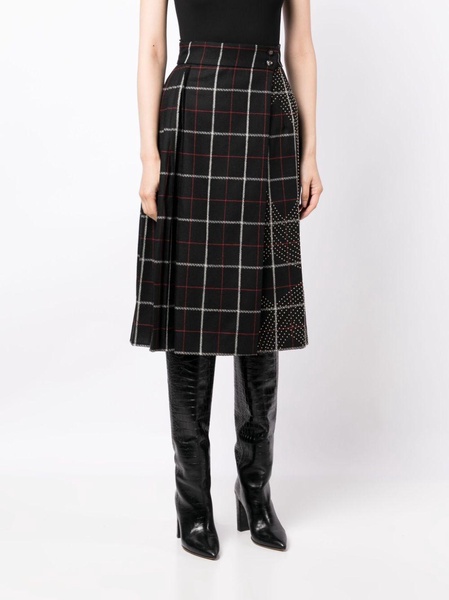 check-pattern high-waist skirt 