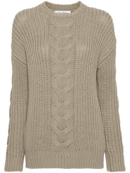 Sage Green Chunky Knit Cotton Jumper