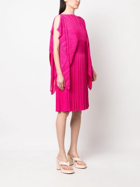 fully pleated slit-sleeve dress