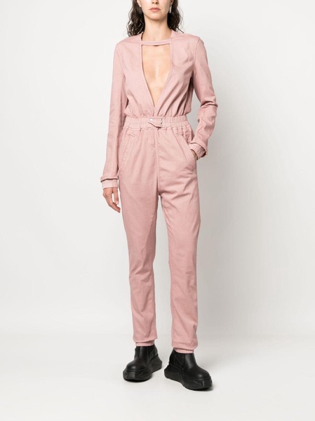 plunging-neck jumpsuit