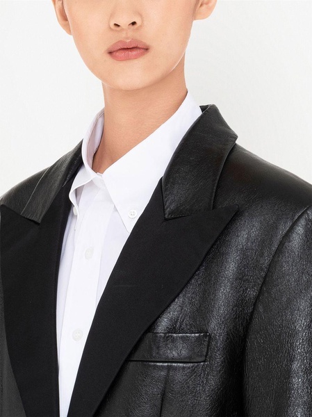 nappa leather single-breasted blazer