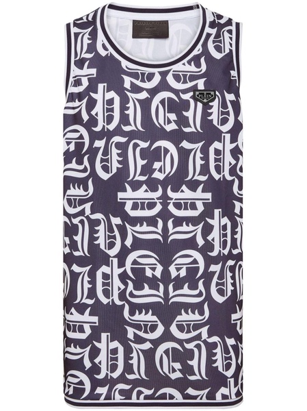 all-over logo-print tank top