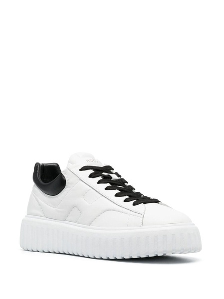 H-Stripes calf leather sneakers with logo