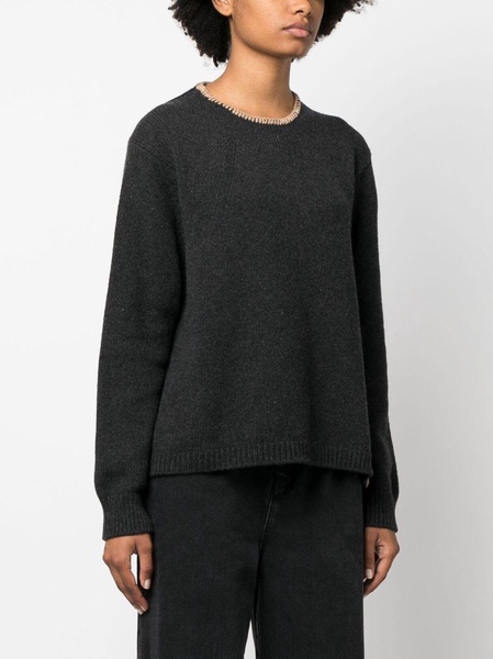 contrast-stitching knitted jumper