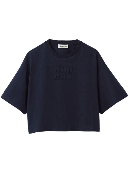 logo-patch cropped T-shirt