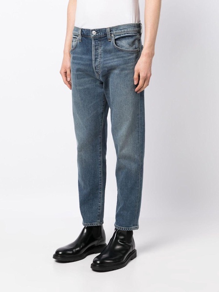 straight-leg washed jeans