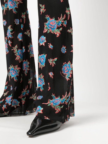 floral-print flared leggings