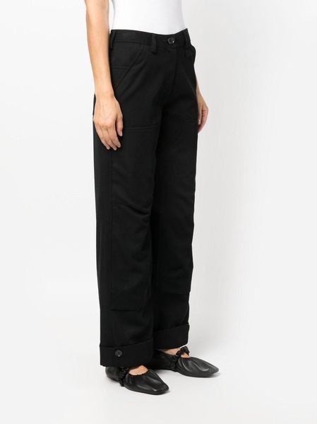 virgin wool-blend wide-leg trousers