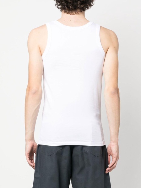 logo-patch cotton tank top