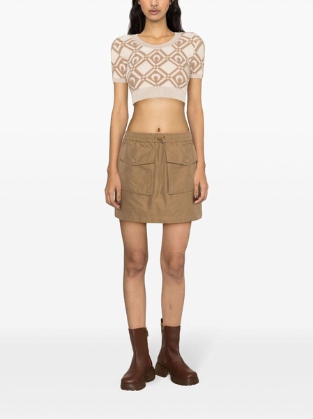 drawstring cargo miniskirt