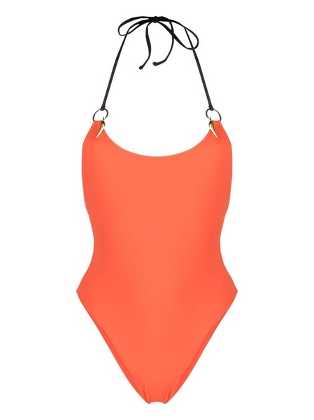 halterneck tie-fastening swimsuit