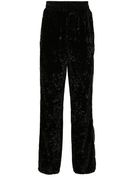 crushed velvet track pants