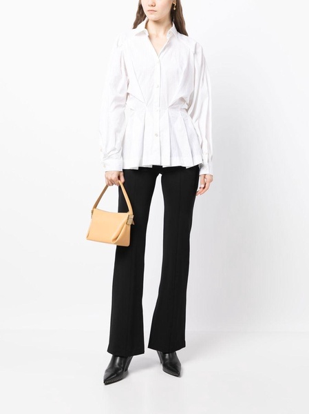 gathered-waist cotton shirt