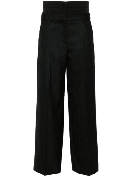 pinstripe-pattern trousers