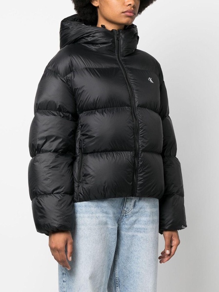 logo-print down puffer jacket