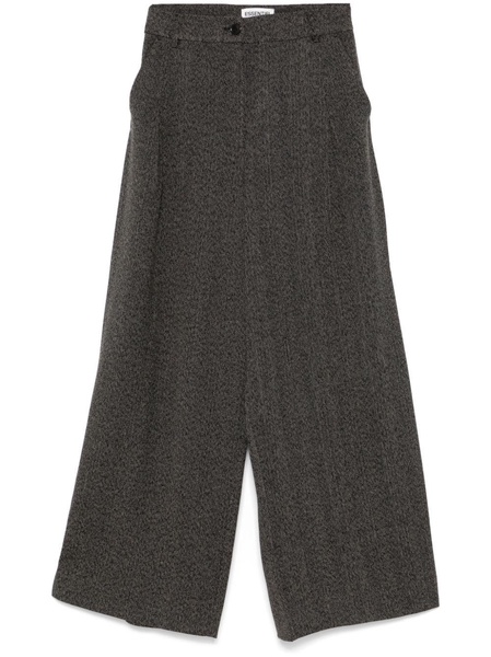 herringbone wide-leg trousers