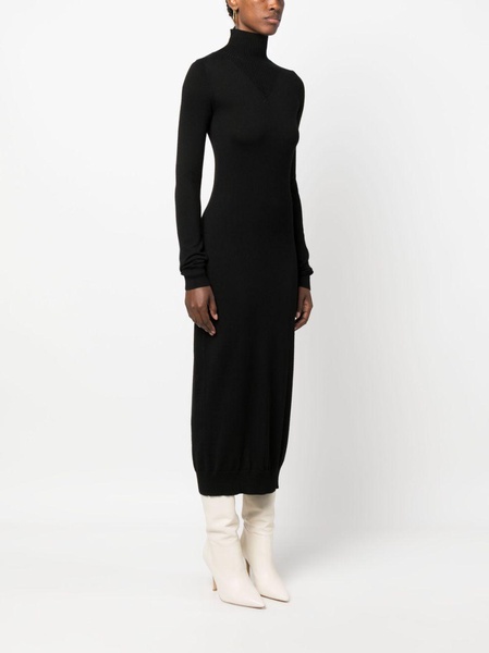 high-neck knitted maxi dress