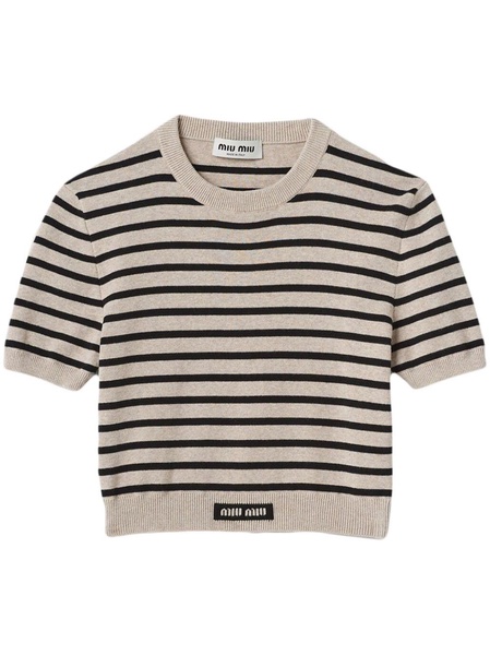 striped short-sleeve jumper