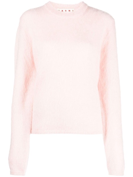 crew-neck mohair-blend jumper