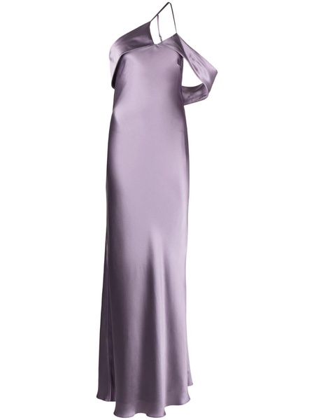 bias-cut one-shoulder gown