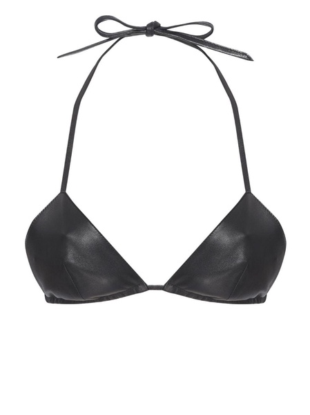 triangle-cup leather bralette 