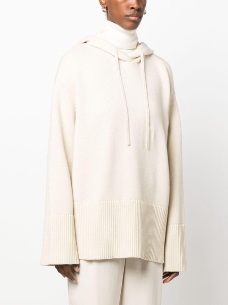 knitted drawstring hoodie