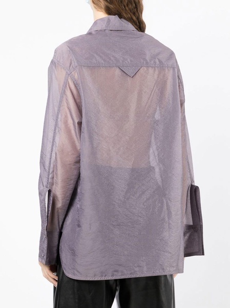 sheer point-collar shirt