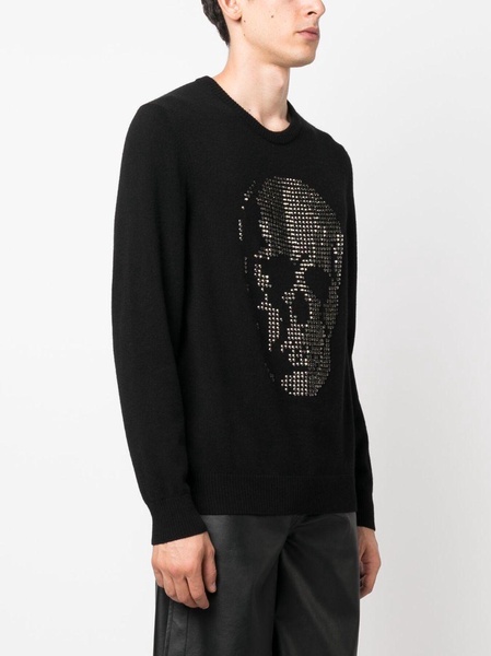 skull-appliqué cashmere sweatshirt