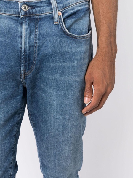 slim-cut cotton jeans