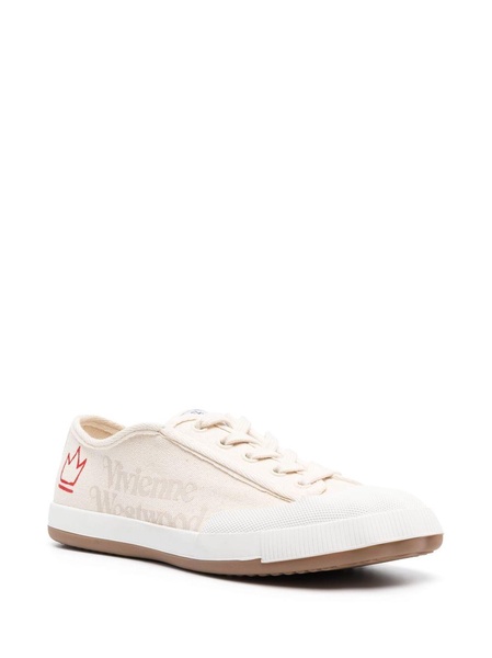 logo-print low-top sneakers