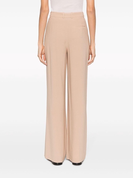 high-waisted flared trousers