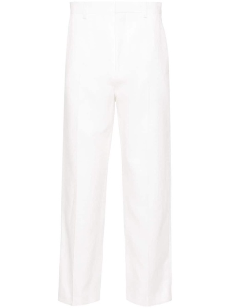 straight-leg linen trousers