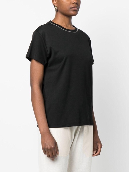 contrasting-trim short-sleeved T-shirt