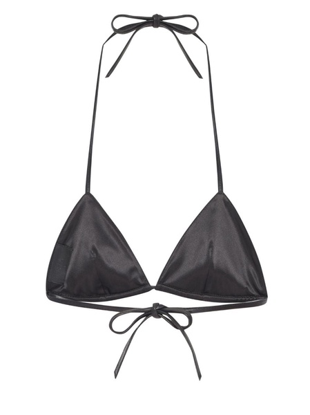 triangle-cup leather bralette 