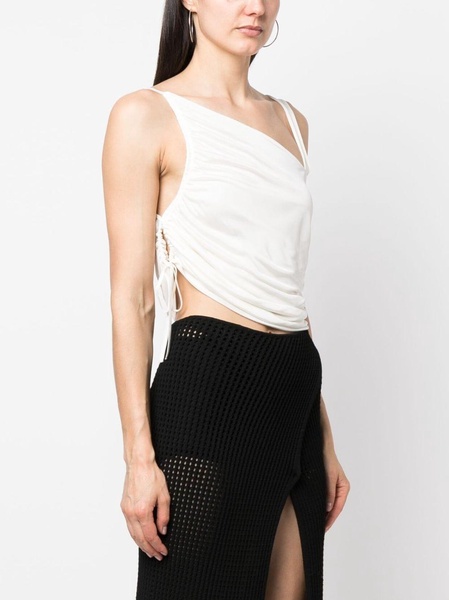 single-strap gathered tank top 