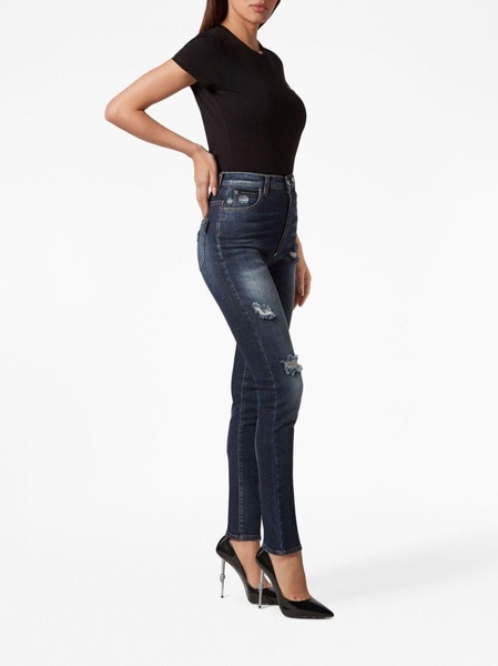 distressed-effect high-waisted jeggins