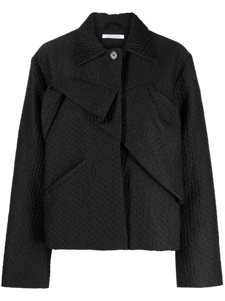 single-breasted button-fastening jacket