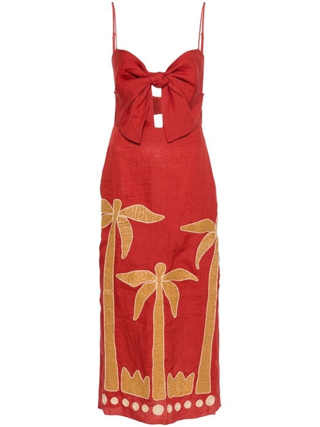 Calm Wind palm tree appliqué dress