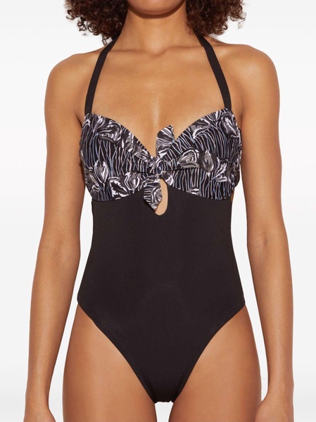 Fiori Di Loto-print swimsuit