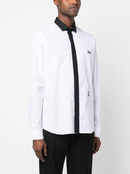 contrast collar shirt