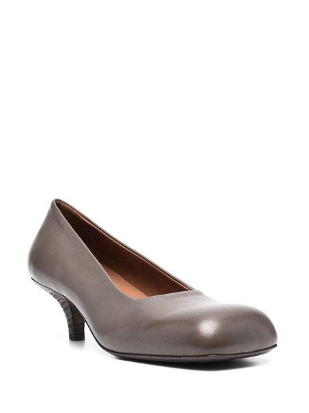 50mm square-toe leather pumps