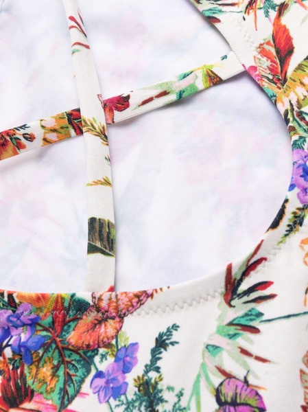 Mara floral-print scoop-neck swimsuit