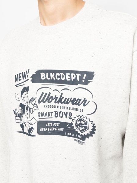 text-print crew-neck sweatshirt 