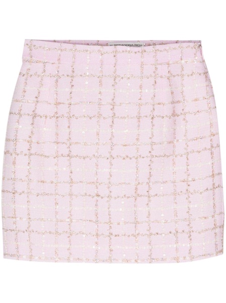 sequin-embellished tweed mini skirt