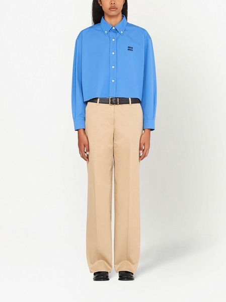 mid-rise straight leg chino trousers