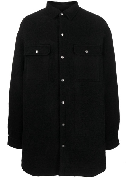 press-stud fastening virgin-wool coat