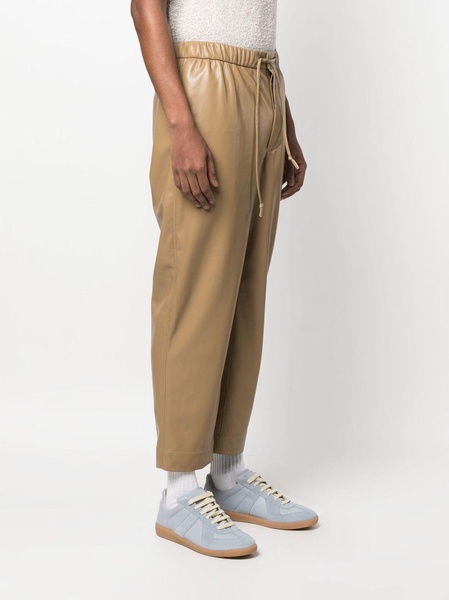 drawstring waist tapered trousers