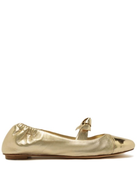 Clarita metallic leather ballet pumps