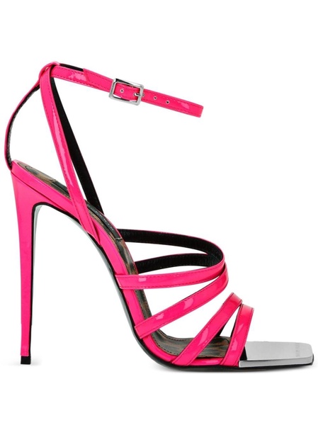 square-toe patent leather sandals